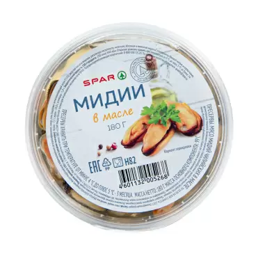 Изображение товара Мидии SPAR в Масле 180г