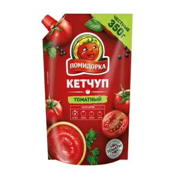 Изображение товара Кетчуп Помидорка Томатный 350г дой-пак