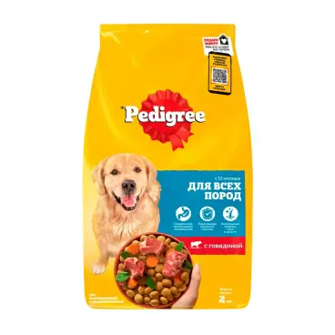 Изображение товара Корм Сухой для Собак Всех Пород Pedigree Говядина 2кг Изображение товара Корм Сухой для Собак Всех Пород Pedigree Говядина 2кг