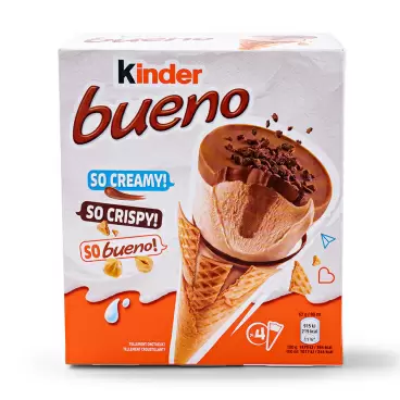 Изображение товара Мороженое Kinder Bueno в Вафельном Конусе 4шт 248г