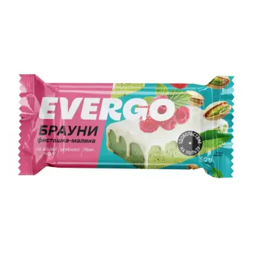Изображение товара Пирожное Протеиновое Evergo Брауни Фисташка Малина 50г