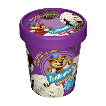 Изображение товара Мороженое Пломбир Топтыжка Шоколад с Печеньем 12% 270г