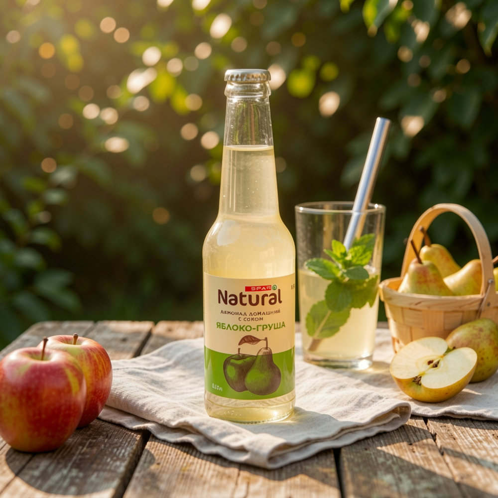Изображение товара Лимонад SPAR NATURAL Домашний с Соком Яблока Груша 0,33л Изображение товара Лимонад SPAR NATURAL Домашний с Соком Яблока Груша 0,33л