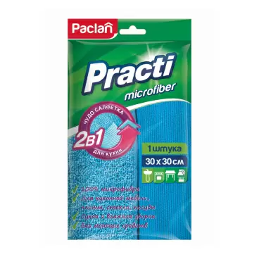 Изображение товара Салфетка Paclan из Микрофибры 2в1 30*30см 1шт