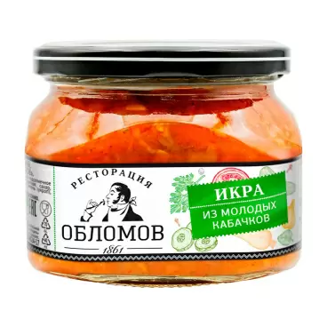 Изображение товара Икра из Молодых Кабачков Ресторация Обломов 320г Стекло