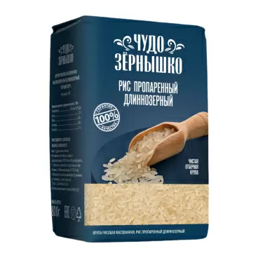 Изображение товара Рис Чудо Зернышко Длиннозерный Пропаренный 800г
