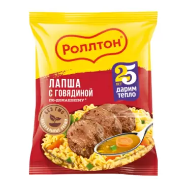 Изображение товара Лапша Роллтон Говядина по-Домашнему 85г
