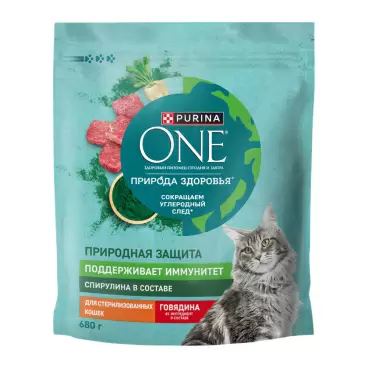 Изображение товара Корм для Стерилизованных Кошек Purina One Говядина 680г
