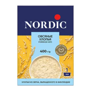 Изображение товара Хлопья Nordic Овсяные 400г