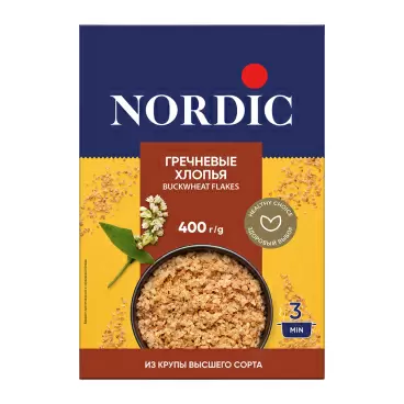 Изображение товара Хлопья Nordic Гречневые 400г