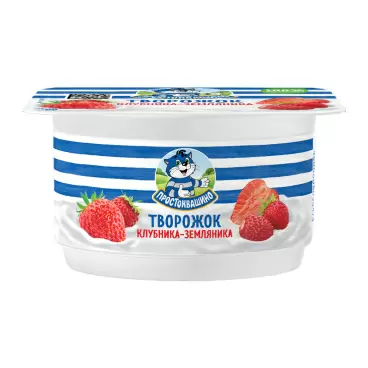 Изображение товара Продукт Творожный Простоквашино Клубника Земляника 3,6% 110г