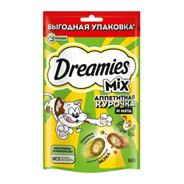 Изображение товара Лакомство для Кошек Dreamies Аппетитная Курочка и Мята 140г