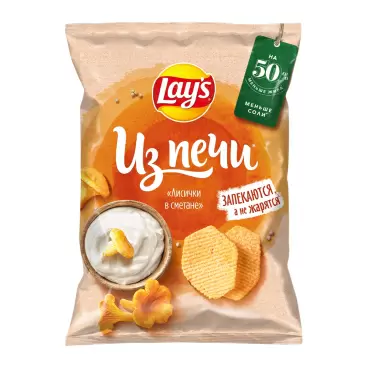Изображение товара Чипсы Lays из Печи Лисички в Сметане 81г Изображение товара Чипсы Lays из Печи Лисички в Сметане 81г