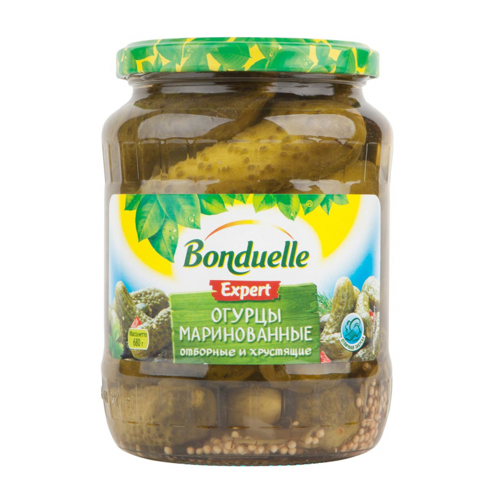 Изображение товара Огурцы Bonduelle Маринованные 680г Стекло
