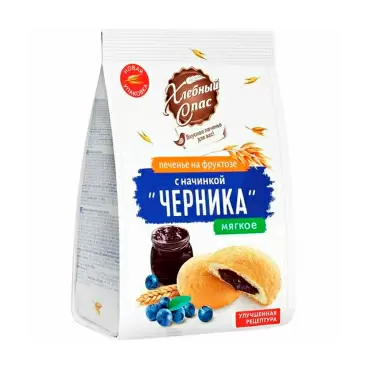 Изображение товара Печенье Хлебный Спас Мягкое на Фруктозе Черника 200г