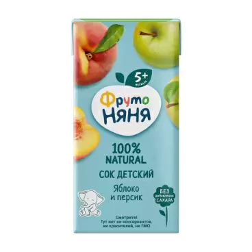 Изображение товара Сок ФрутоНяня Яблоко Персик 200мл