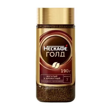 Изображение товара Кофе Растворимый Nescafe Gold 190г Стекло