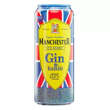 Изображение товара Джин-Тоник Manchester Классический 7,2% 0,45л ж/б