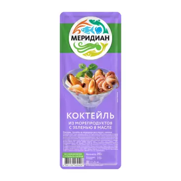 Изображение товара Коктейль из Морепродуктов Меридиан в Масле с Зеленью 200г
