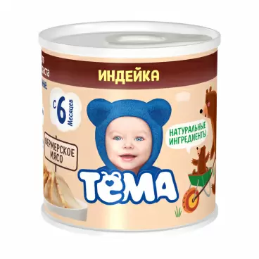 Изображение товара Пюре Тема Индейка 90г ж/б