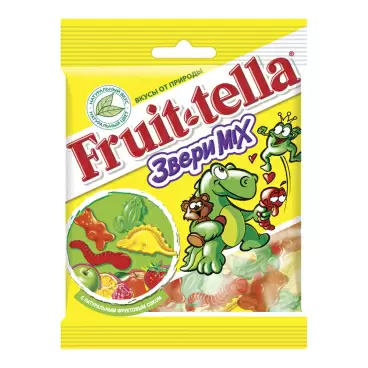 Изображение товара Мармелад Жевательный Fruit-Tella Звери Микс 70г Изображение товара Мармелад Жевательный Fruit-Tella Звери Микс 70г
