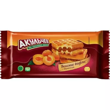 Изображение товара Вафли Акульчев Венские с Абрикосом 100г