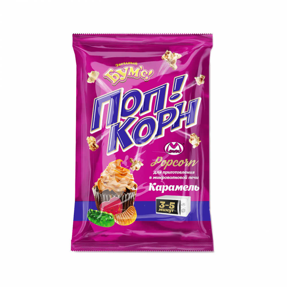 Изображение товара Попкорн Бумс с Карамелью для СВЧ Печи 100г