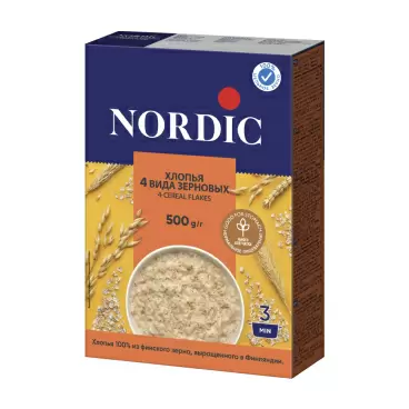 Изображение товара Хлопья Nordic 4 Вида Зерновых 500г