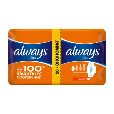 Изображение товара Прокладки Always Ultra Normal Plus Duo 20шт Изображение товара Прокладки Always Ultra Normal Plus Duo 20шт
