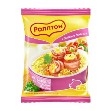 Изображение товара Вермишель Роллтон Сыр и Бекон на Домашнем Бульоне 60г
